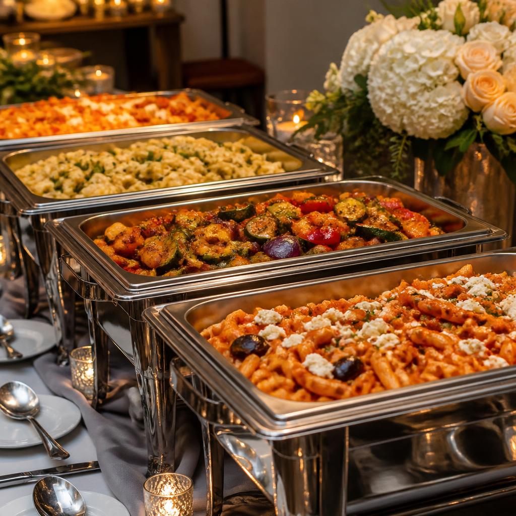 Concept image of an Italian-inspired catered buffet